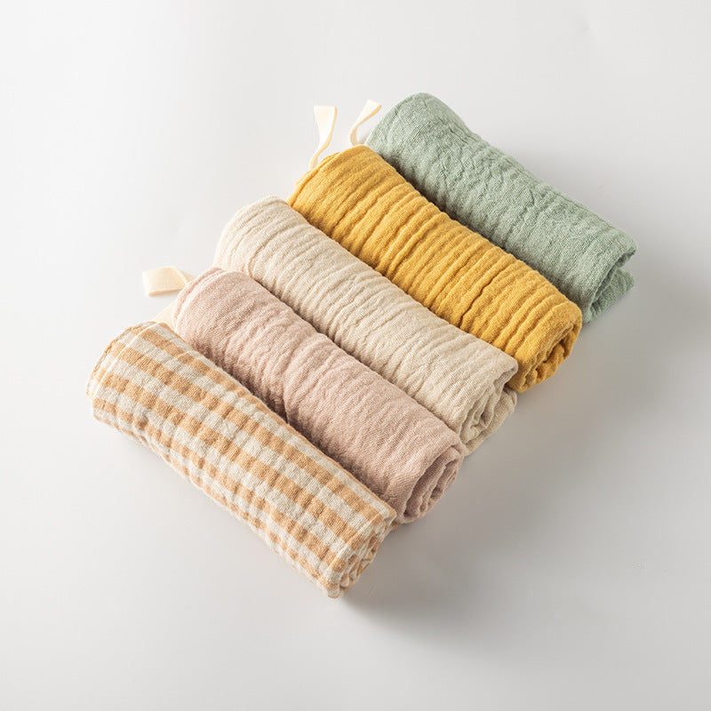 Simple bébé Gauze coton Serviette carrée à quatre couches Salive Serviette visage vêtement couleur soins infirmiers