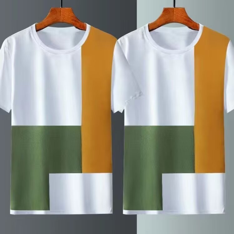 T-shirt en soie de glace courte d'été Hommes