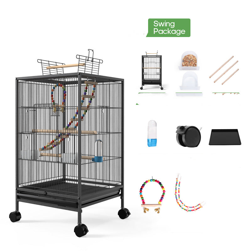 Parrot Xuanfeng Bird Cage with Feeder Toy Grass Nest Reproductive Box