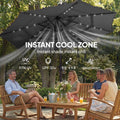 Parapluie extérieur Patio de 9,7 pieds avec lumières solaires LED