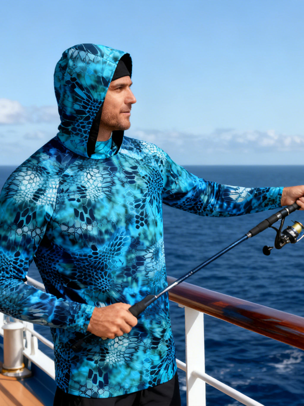 Pêche Hoodie voile chemise Surf couverture visage cou été hommes longue manches chasse Jersey