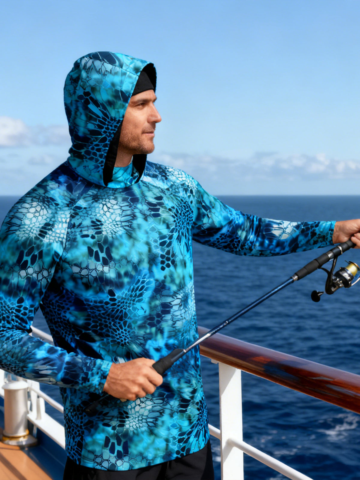 Pêche Hoodie voile chemise Surf couverture visage cou été hommes longue manches chasse Jersey