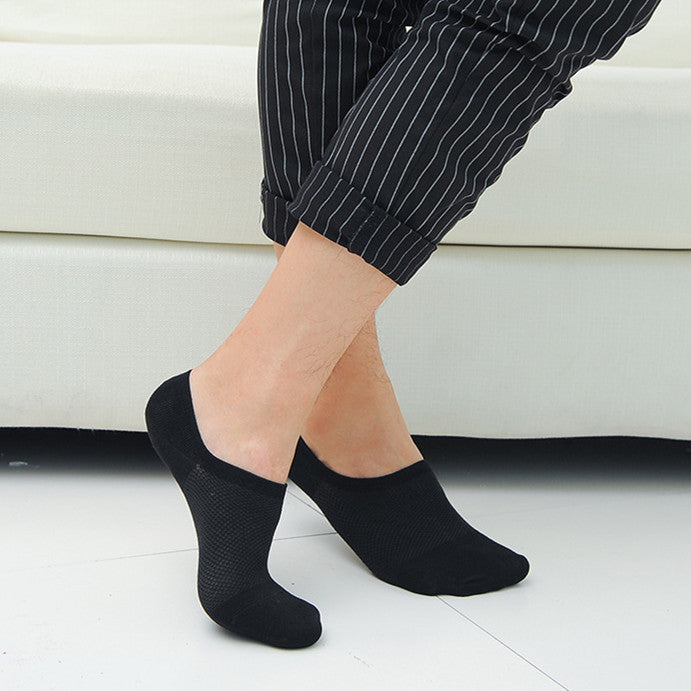 Chaussettes de bateau invisibles en fibre de bambou pour hommes d'été