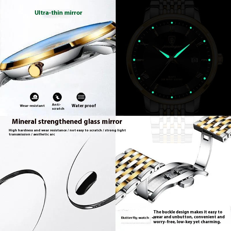 Montres Homme Imperméable Calendrier lumineux Montres Quartz