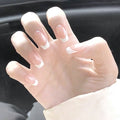 Fausses ongles roses carrés 24 pièces - Minimaliste français Y2k Girl's Nail Art Set. Convient