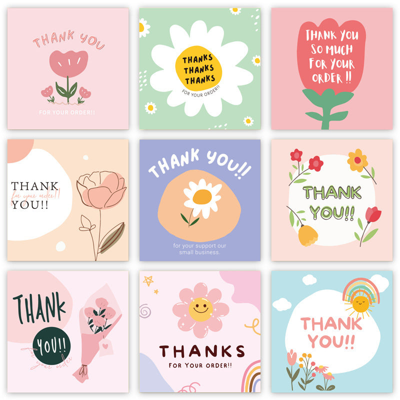 50 PcsPack Square Simple Carte de remerciement Coated Paper Business Cards