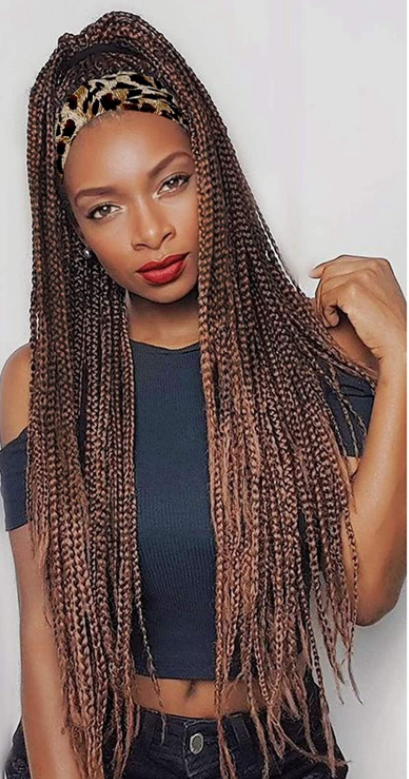 Cheveux européens et américains de soie glacée avec Turban Wig à trois brins Braid Brésilien crochet Stre