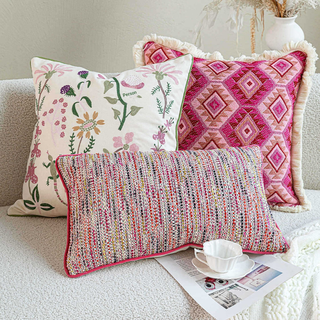 Jardin lumière-Luxury style français rouge salon Coussin