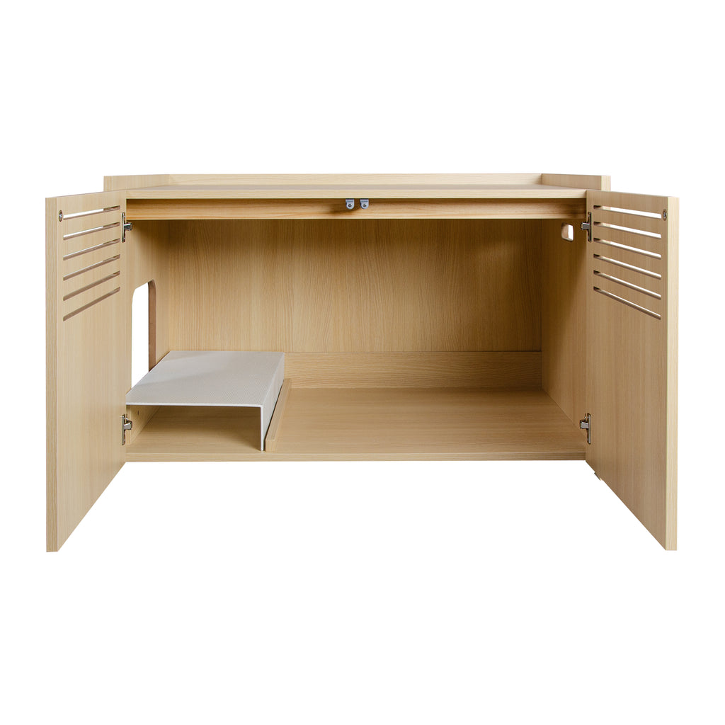 Maison de chat en bois moderne avec paillasson