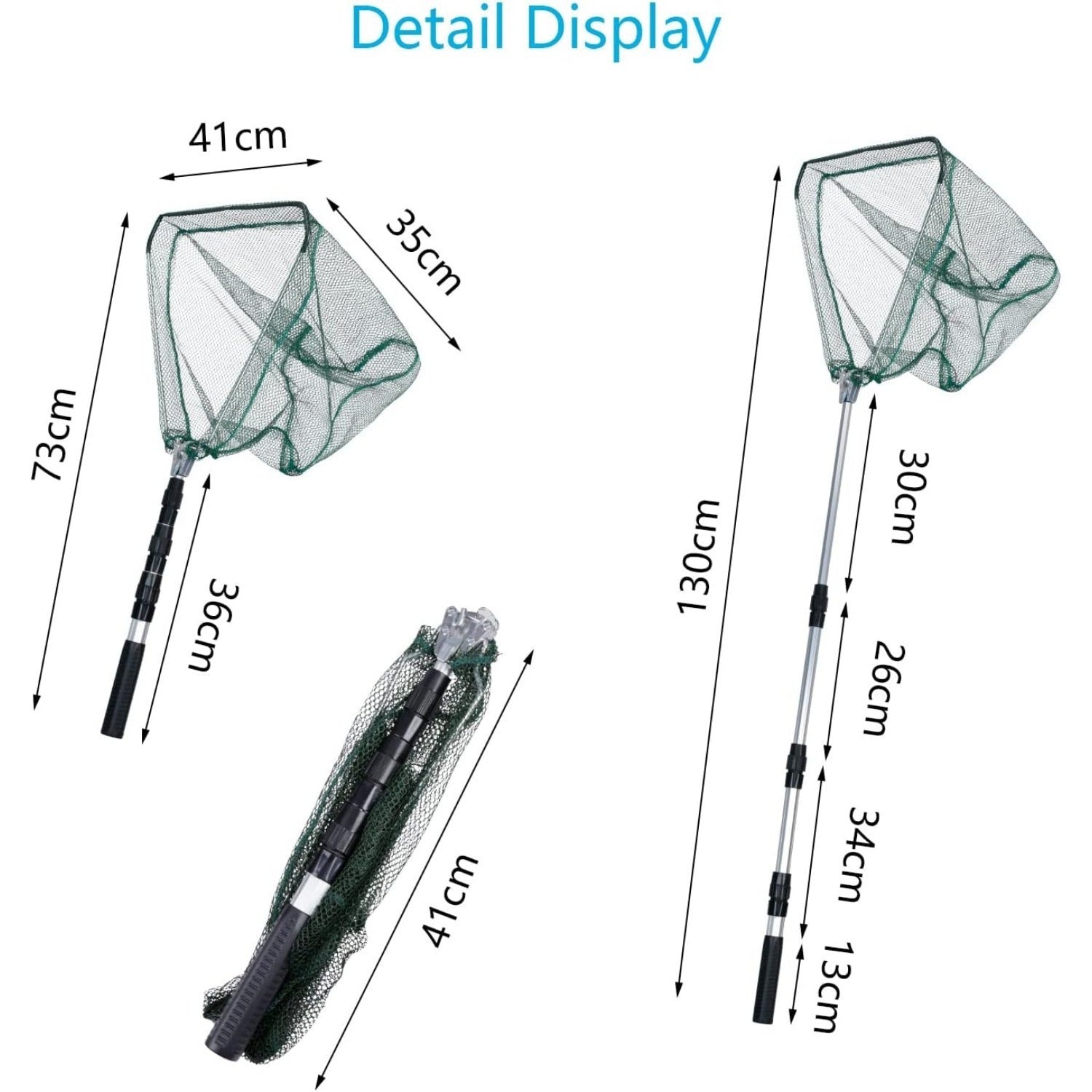 Filet d'atterrissage pour poissons rétractables - Filet d'atterrissage pliable pour pêcheurs et activités de plein air - P