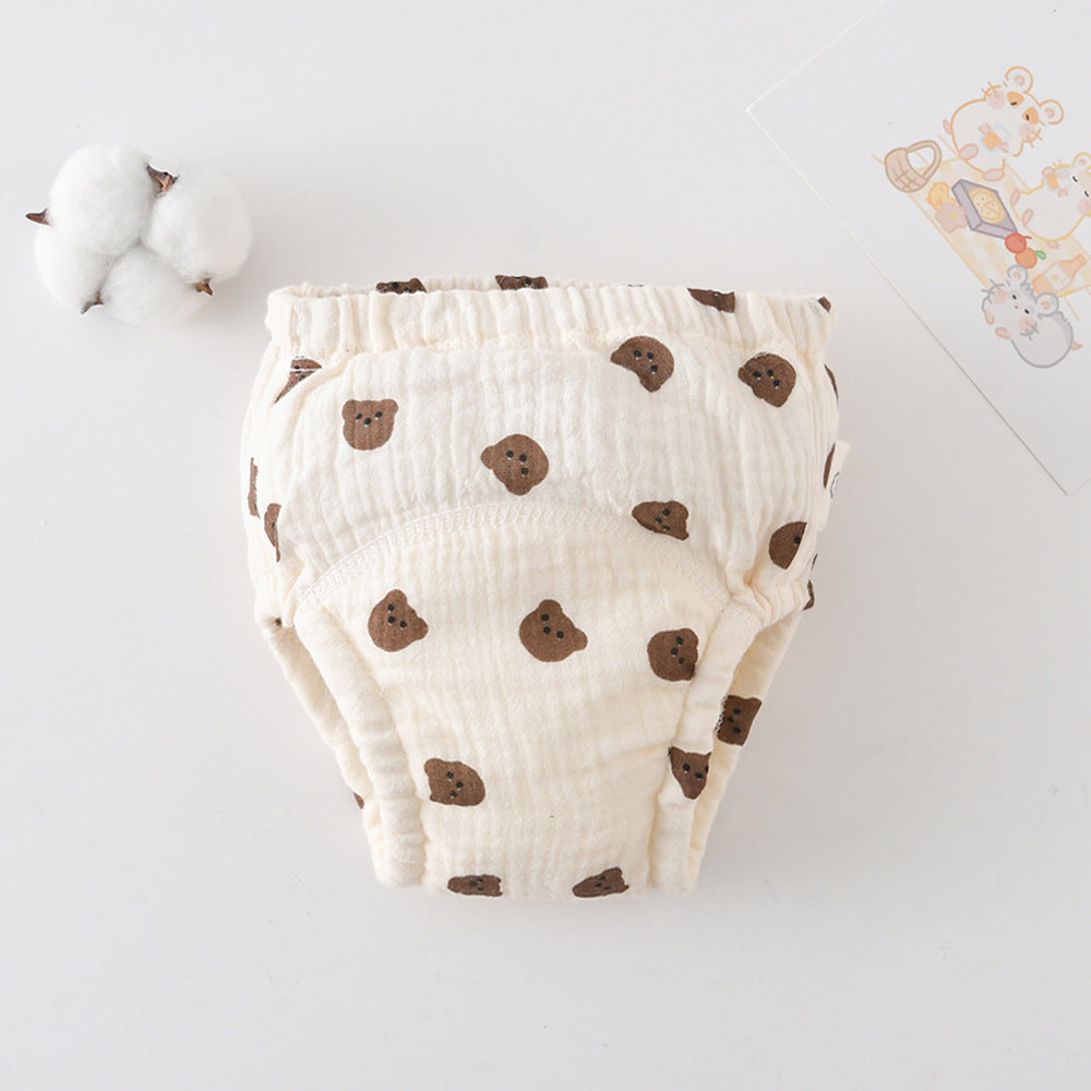 Pantalon d'entrainement en Urine pour bébé en coton Gauze Pantoufles pures à couches