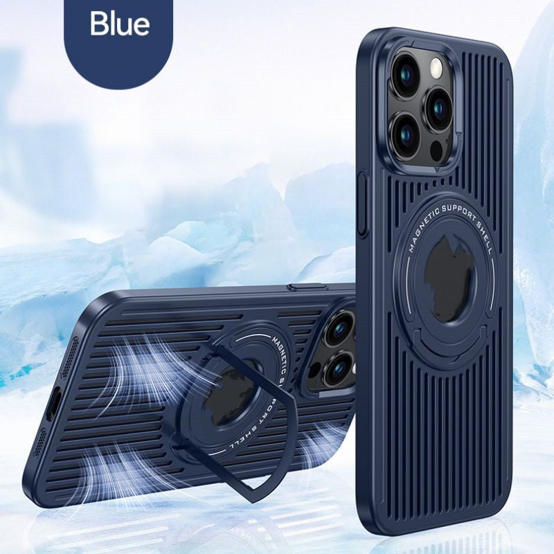 Étui de protection pour téléphone invisible magnétique à tige de traction