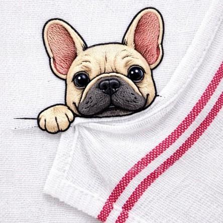 Serviettes de cuisine Broderie animale