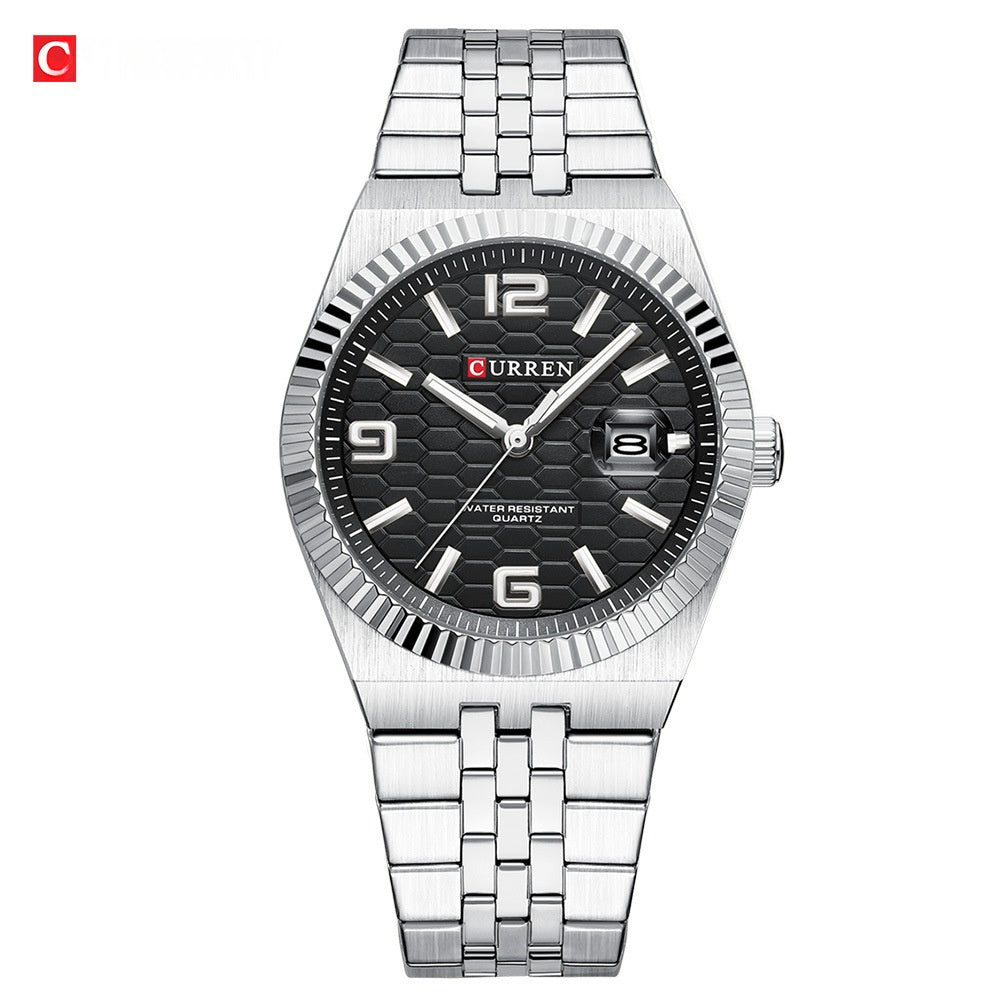 Men's business watch with a round dial