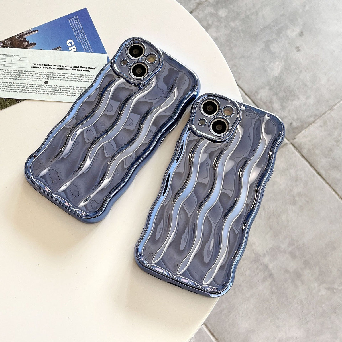 Électroplaquage de l'eau Ripple approprié Case de téléphone couleur solide
