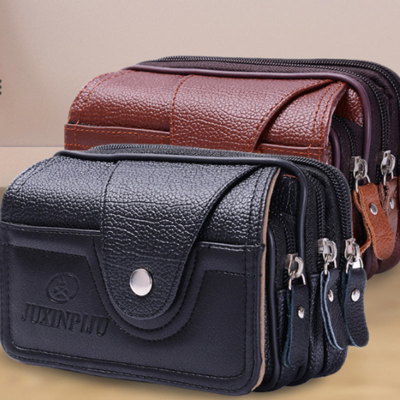 Sac de téléphone horizontal de style affaires avec ceinture en PU