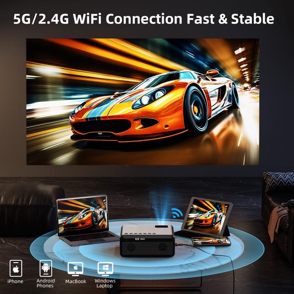 Projecteur avec WiFi et Bluetooth