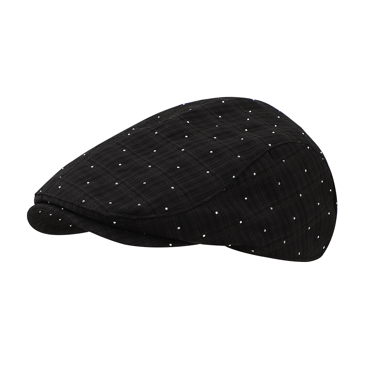 Été léger à paillettes à vérifier Pattern Cap avant avec respirant plissé courte Brim F