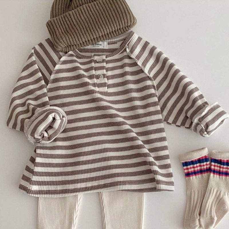 Casual All-matching rayé Top simple