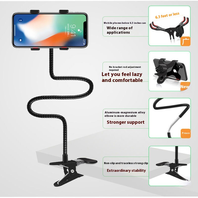 Metal Lazy Stand Gadget Côté lit Clip Téléphone Mobile Observation Drame Rotary Multifonctionnel Un