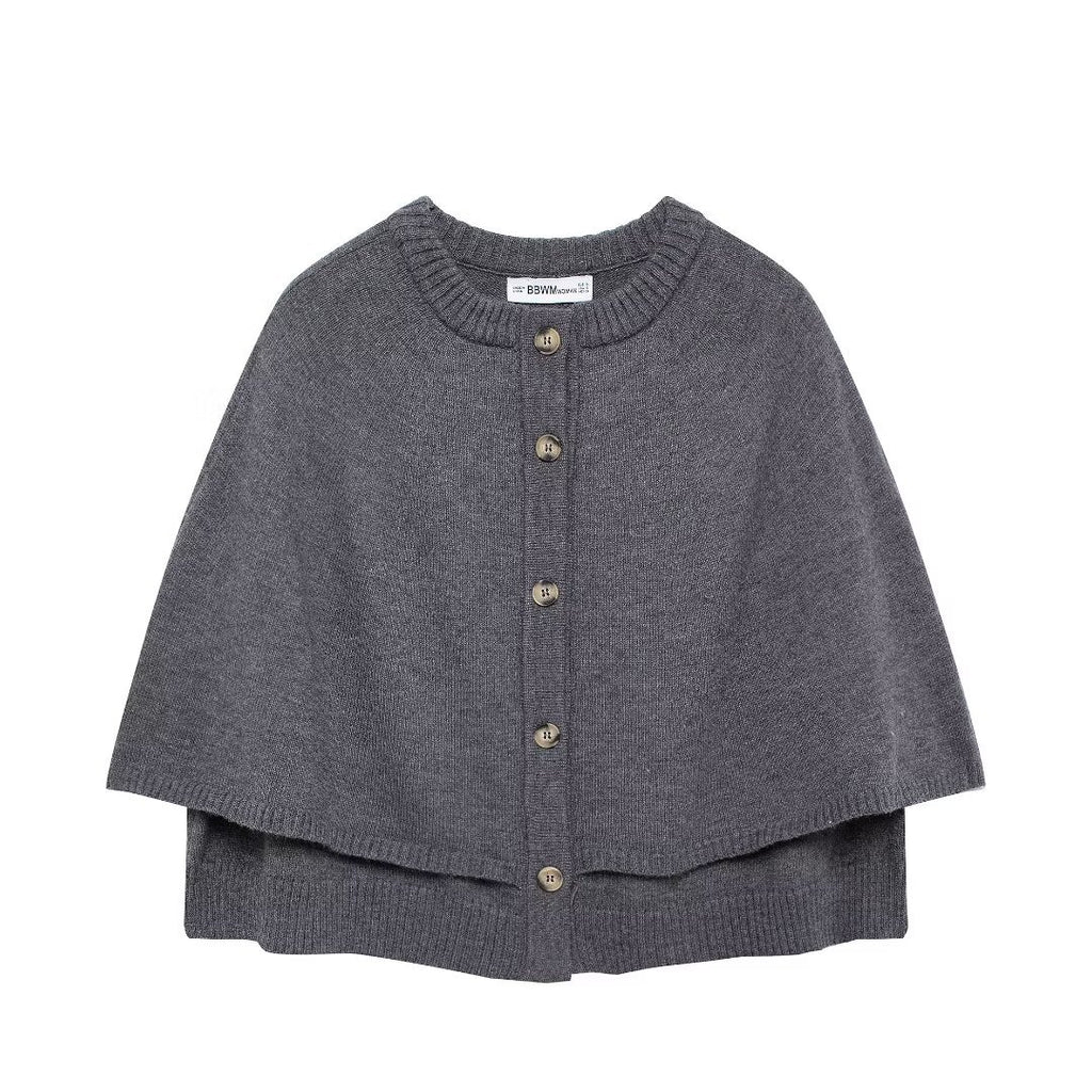 Femme Mode Versatile Cape-style Col rond Châle tricoté Veste courte