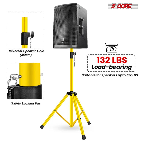 5 Core haut-parleur stand paire réglable 31 à 54" PA DJ trépied stands poids lourd W 35mm Inser