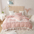 Dentelle Lit Jupe Quilt Couverture fille Coeur Ménage Literie Princesse coréenne Style Quatre pièces Q