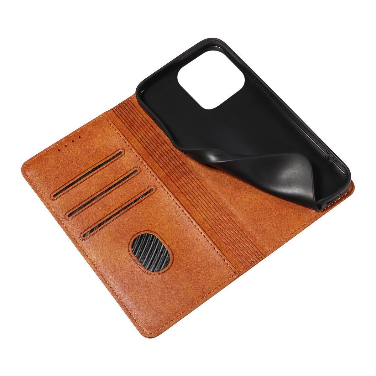Simple mode Solid couleur en cuir boîtier de téléphone magnétique