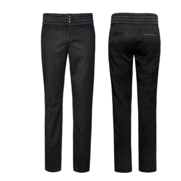Noble Academy-Style costume formel Dark rayé hommes pantalons