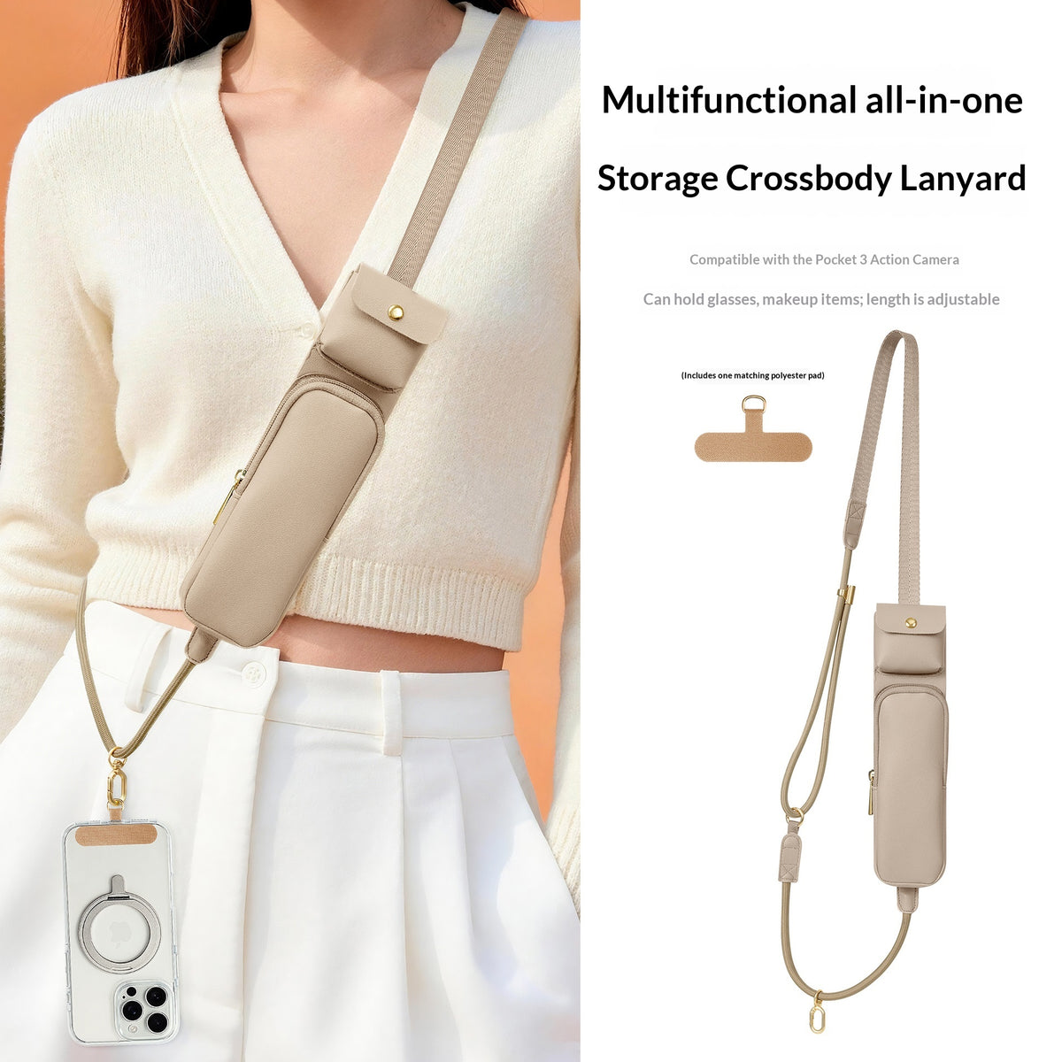 Outdoor Anti-loss Multi-fonctionnel Large Flat Lanyard