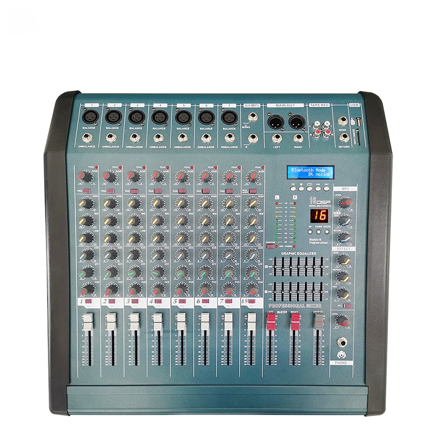 Console de son haute puissance de canal du mélangeur d'égaliseur Bluetooth amplificateur de puissance avec 16DSP