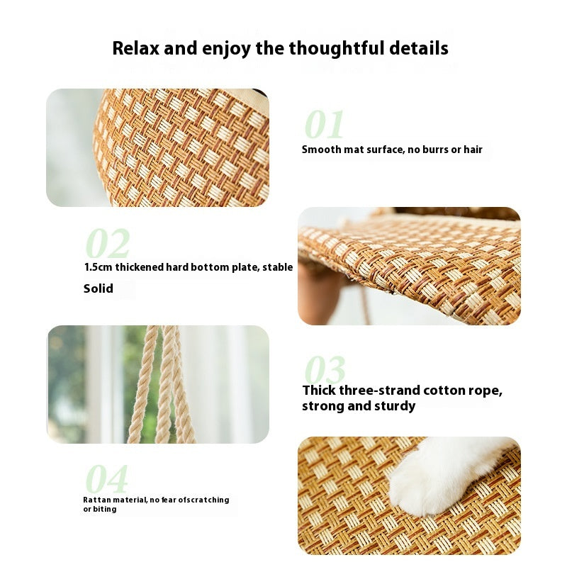 Neste de chat de Rattan Hammock de chat d'été de printemps