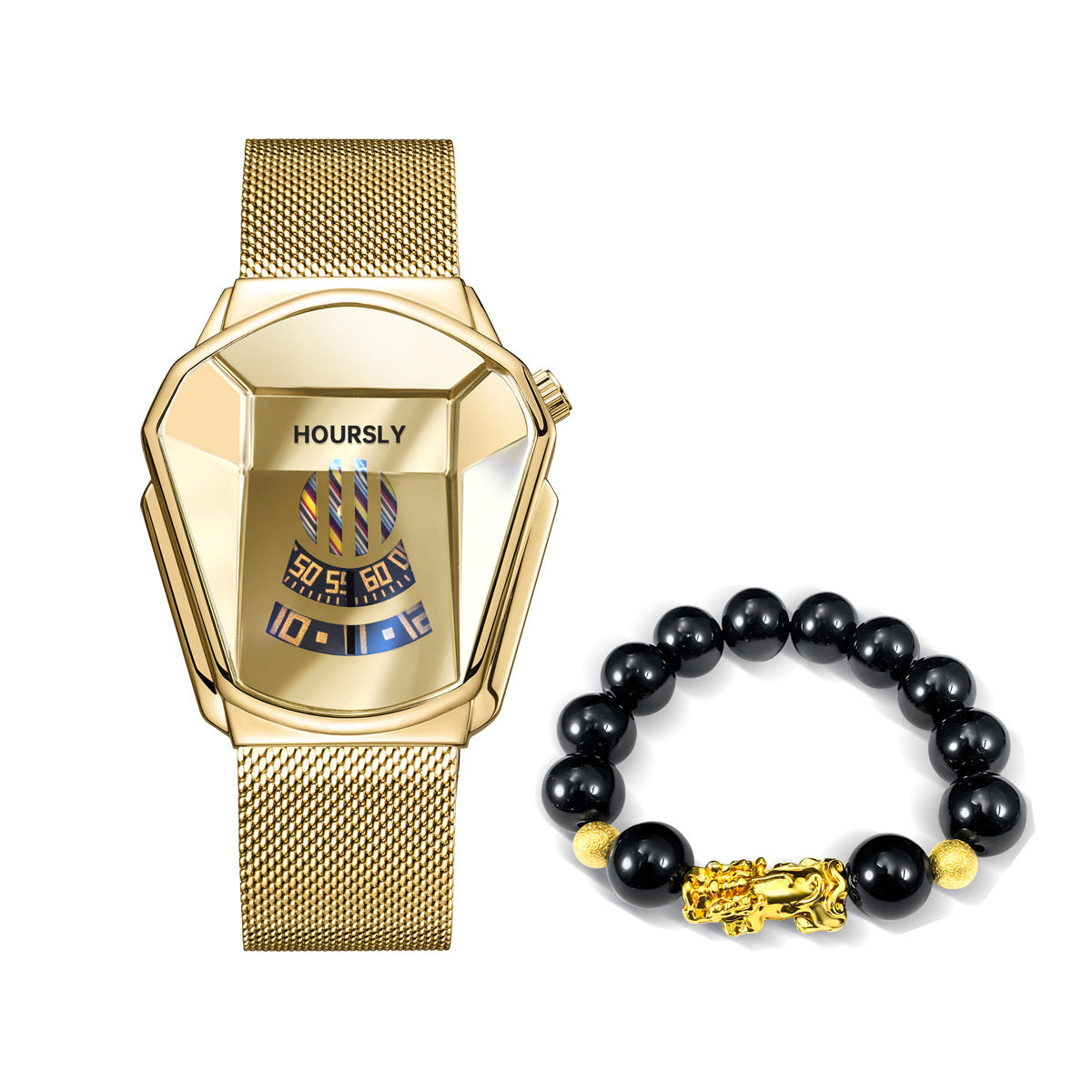Tournable acier-bande montre Pixiu Perle Bracelet Set