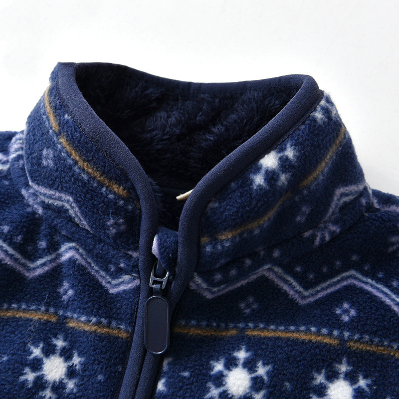 Veste de dessin animé Polar imprimé pour enfants Plus Velvet