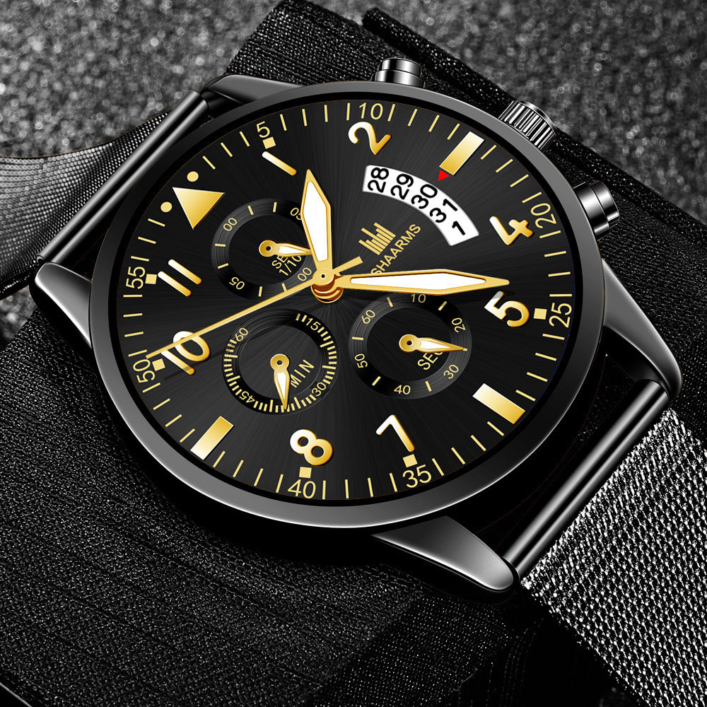 Concept Men's Mesh Strap Calendrier Montres Quartz