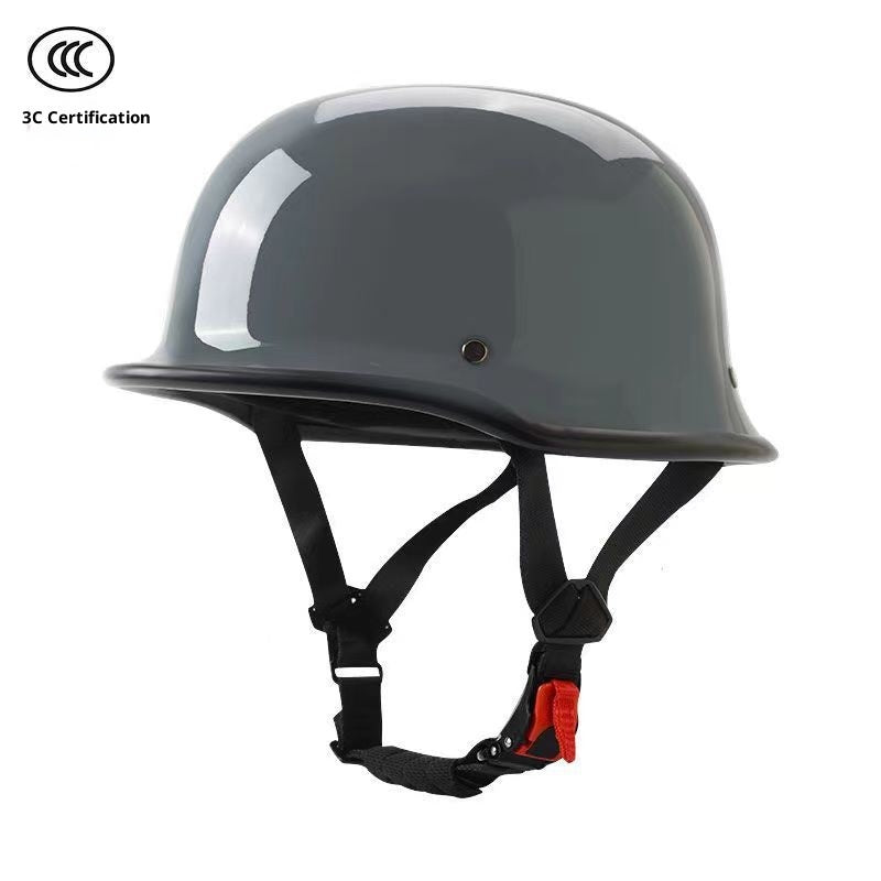 Casque de moto simple Retro en acier soldat