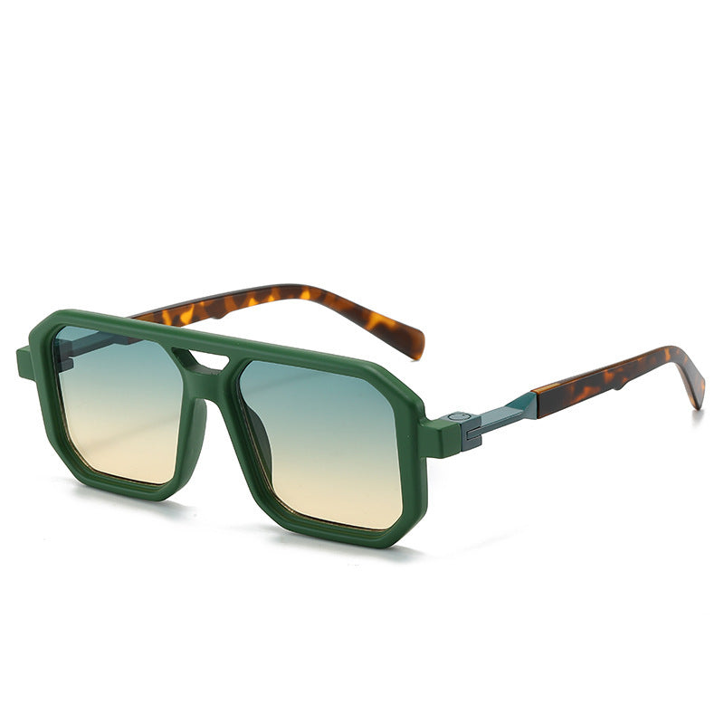 Retro Double Beam Pilot Catwalk Légères Lunettes de soleil de luxe Ins