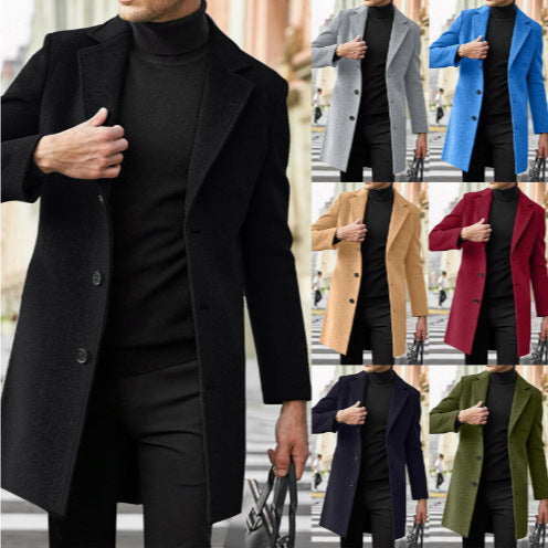 Vêtements de dessus en laine à manches longues pour hommes