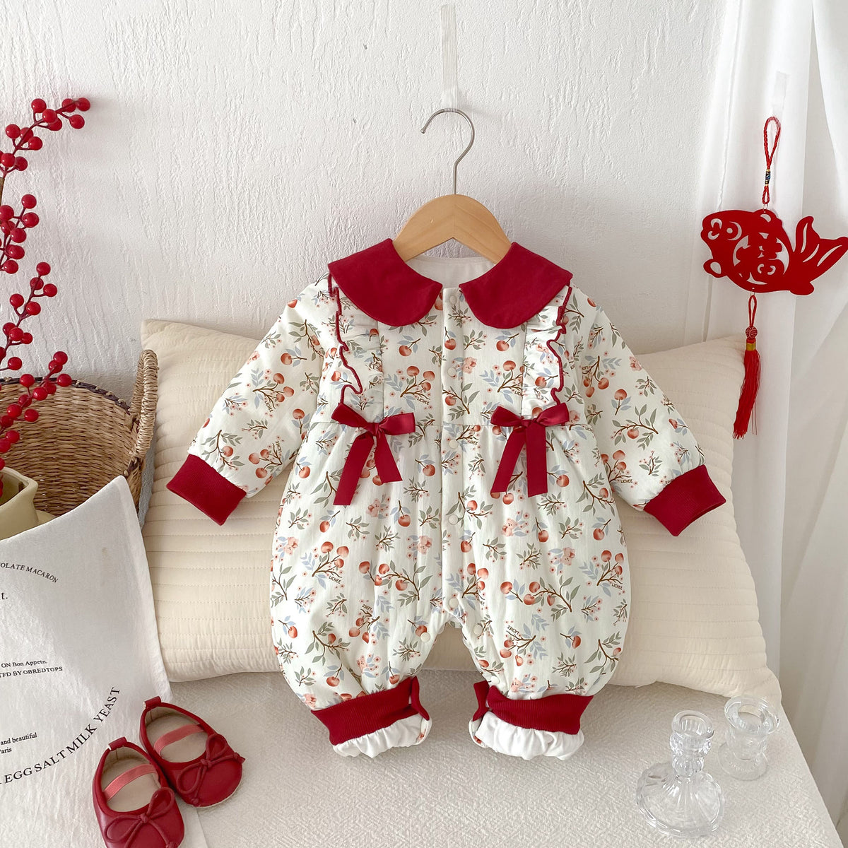 Bébé Cotton rembourré une pièce Combinaison pure coton Classe A Vêtements d'hiver chauds et extra-t