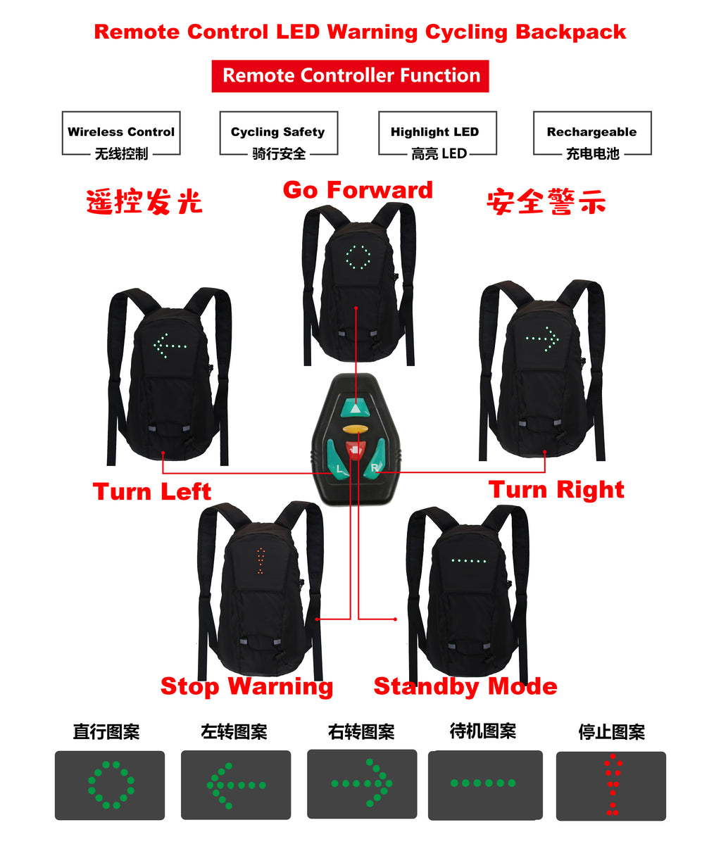 Sac à dos extérieur LED Riding Light