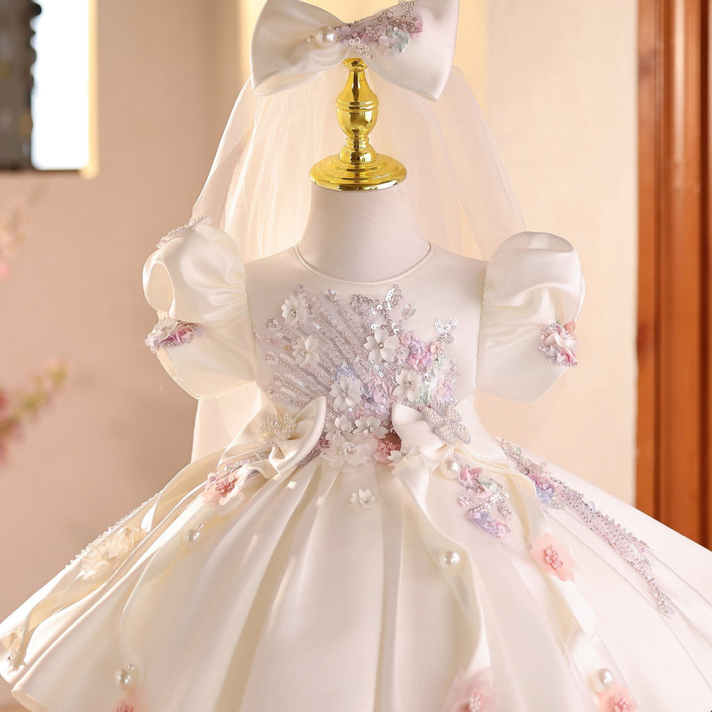 Robe de mariée de fille de fleur pour les petites filles