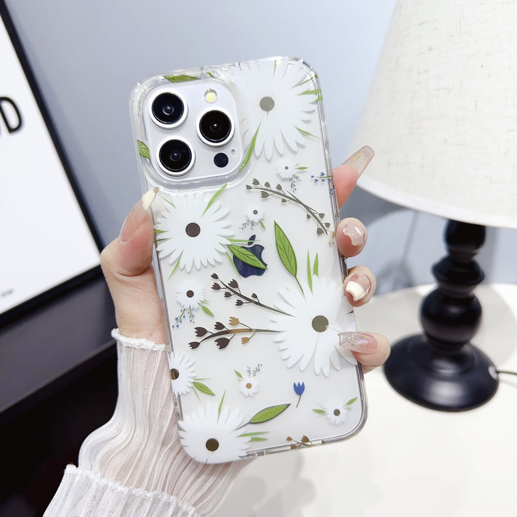 Gold Floral Phone Case with Double-Sided Lamination