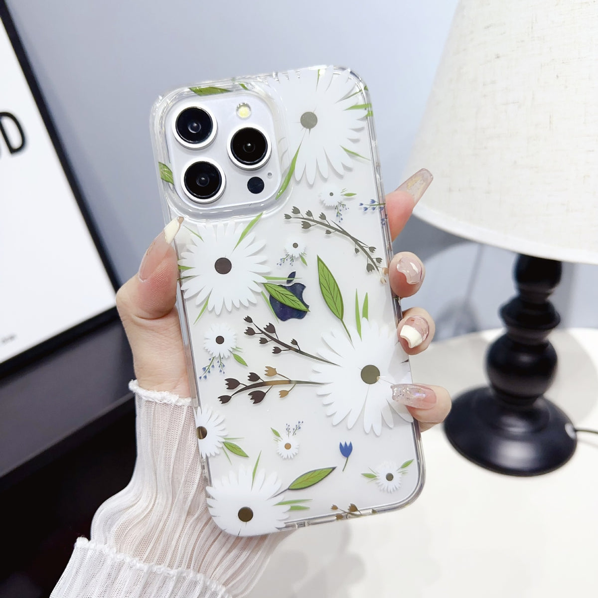 Gold Floral Phone Case with Double-Sided Lamination