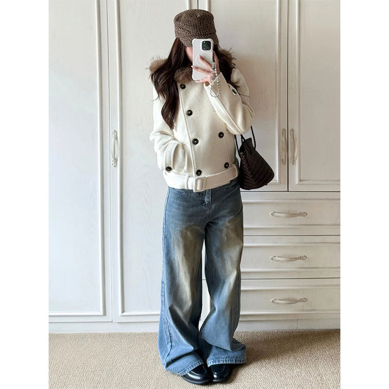 Manteau à deux seins de style français pour femmes