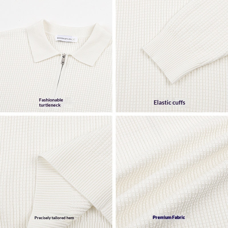 Chandail polo zippé pour hommes