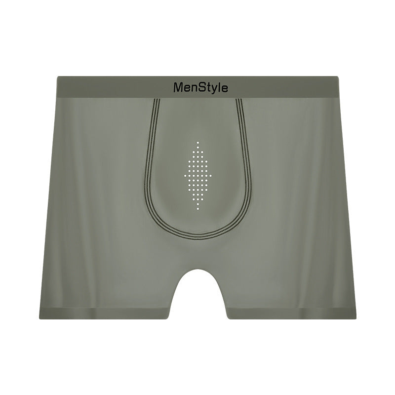 Satin Ice Silk Breathable Unife-layer Bottom Crotch Seamless Boxers