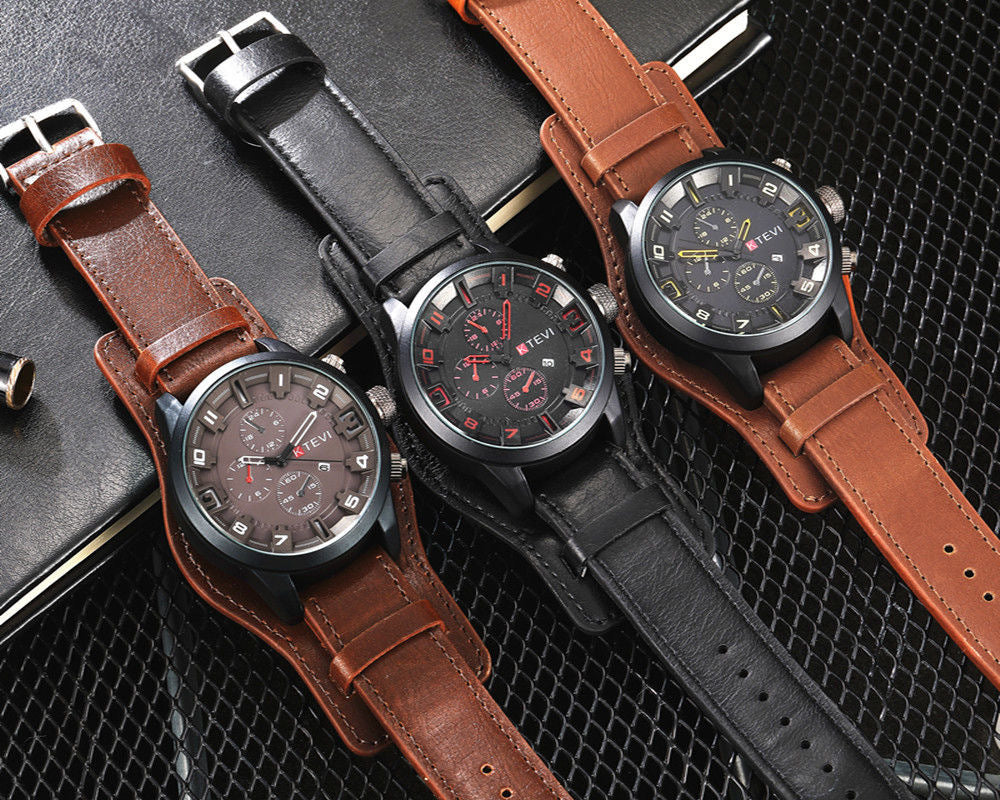 Hommes Trendy Coréen style montre de sport avec un grand cadran gras pour les étudiants