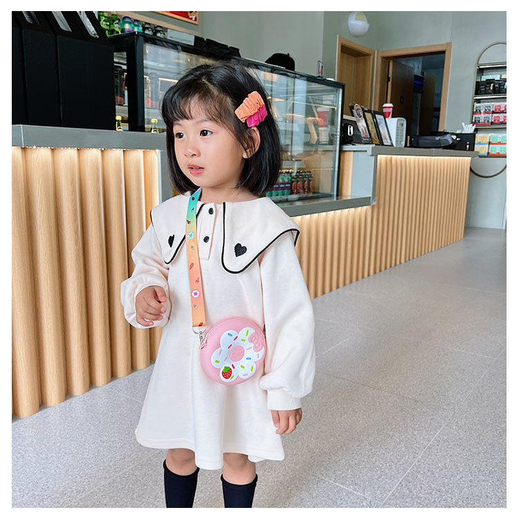 Silicone Changement pour les enfants Sac à bandoulière à donut de fruits
