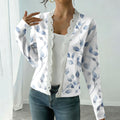 Élégant Cardigan imprimé à manches longues