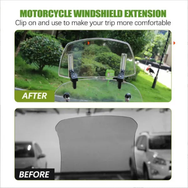 Motorcycle Windshield Extension - Adjustable Windscreen